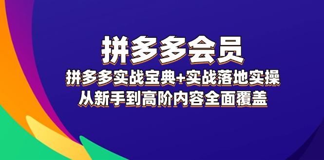 拼多多 会员，拼多多实战宝典+实战落地实操，从新手到高阶内容全面覆盖_酷乐网