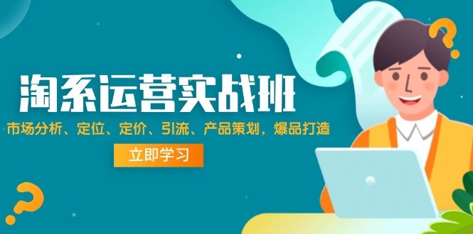 淘系运营实战班：市场分析、定位、定价、引流、产品策划，爆品打造_酷乐网