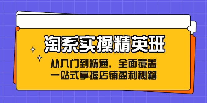 淘系实操精英班：从入门到精通，全面覆盖，一站式掌握店铺盈利秘籍_酷乐网