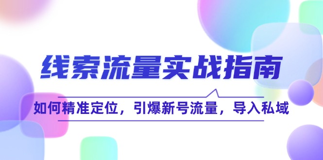 线 索 流 量-实战指南：如何精准定位，引爆新号流量，导入私域_酷乐网