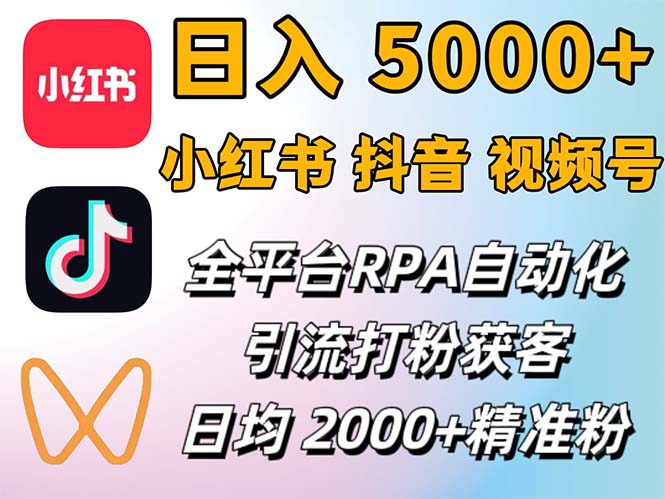 小红书、抖音、视频号RPA全自动矩阵引流截流获客工具，日均2000+精准粉丝_酷乐网