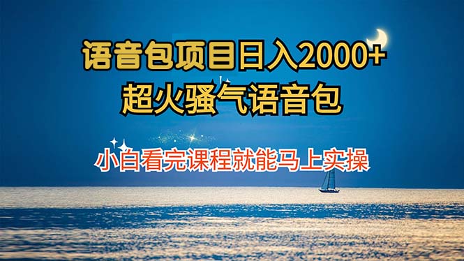 语音包项目 日入2000+ 超火骚气语音包小白看完课程就能马上实操_酷乐网