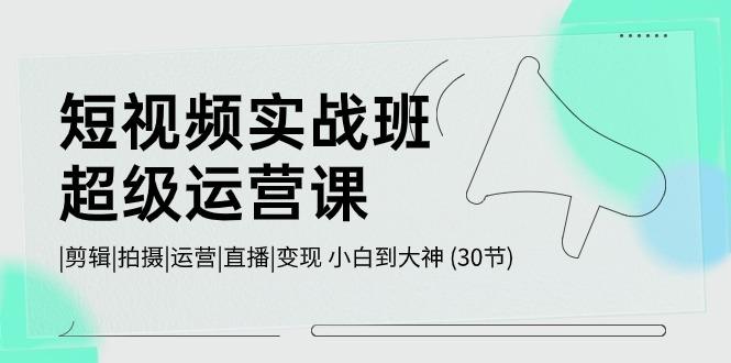 短视频实战班超级运营课 |剪辑|拍摄|运营|直播|变现 小白到大神 (30节)_酷乐网