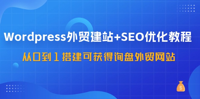 WordPress外贸建站+SEO优化教程，从0到1搭建可获得询盘外贸网站(57节课)_酷乐网