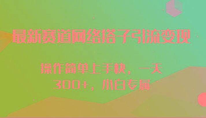 最新赛道网络搭子引流变现!!操作简单上手快，一天300+，小白专属_酷乐网