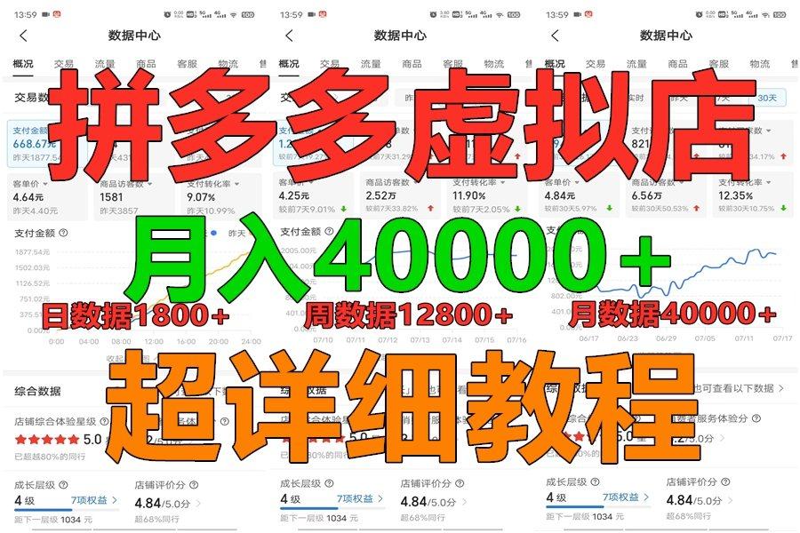 拼多多虚拟电商训练营月入40000+，全网最详细，你做你也行，暴利稳定长久_酷乐网