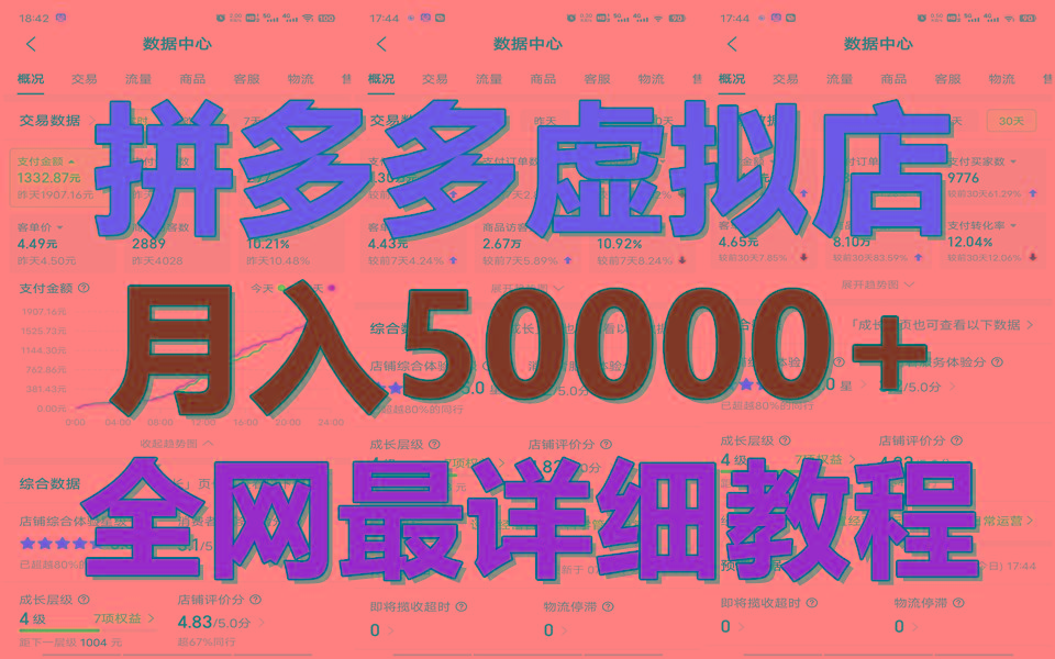 拼多多虚拟电商训练营月入50000+你也行，暴利稳定长久，副业首选_酷乐网